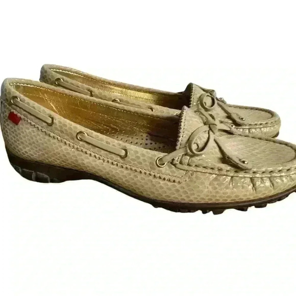 MARC JOSEPH NEW YORK womens Golf Genuine Leather Moccasin Gold Metallic Size 7 - Picture 11 of 11